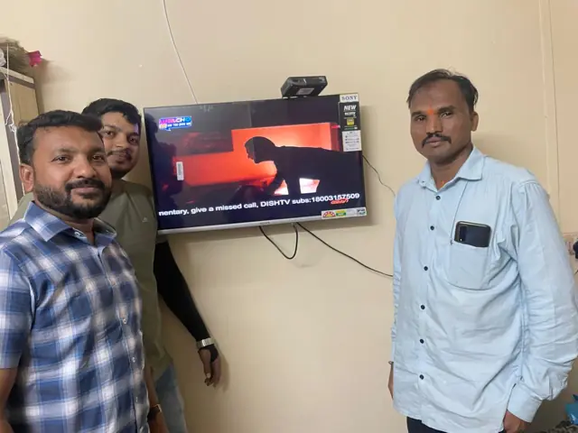 Wall-mounted TV installation