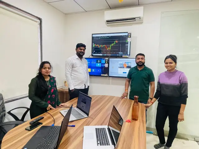 Team at the new workstation
