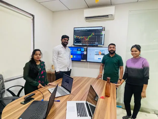 Team at the new workstation